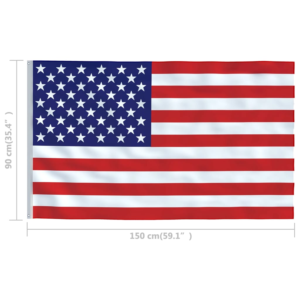 vidaXL US Flag 35.4"x59.1"-4