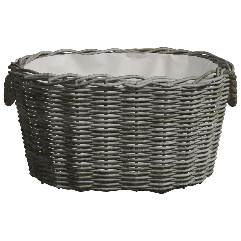 vidaXL Firewood Basket with Carrying Handles 23.6"x15.7"x11" Gray Willow-1