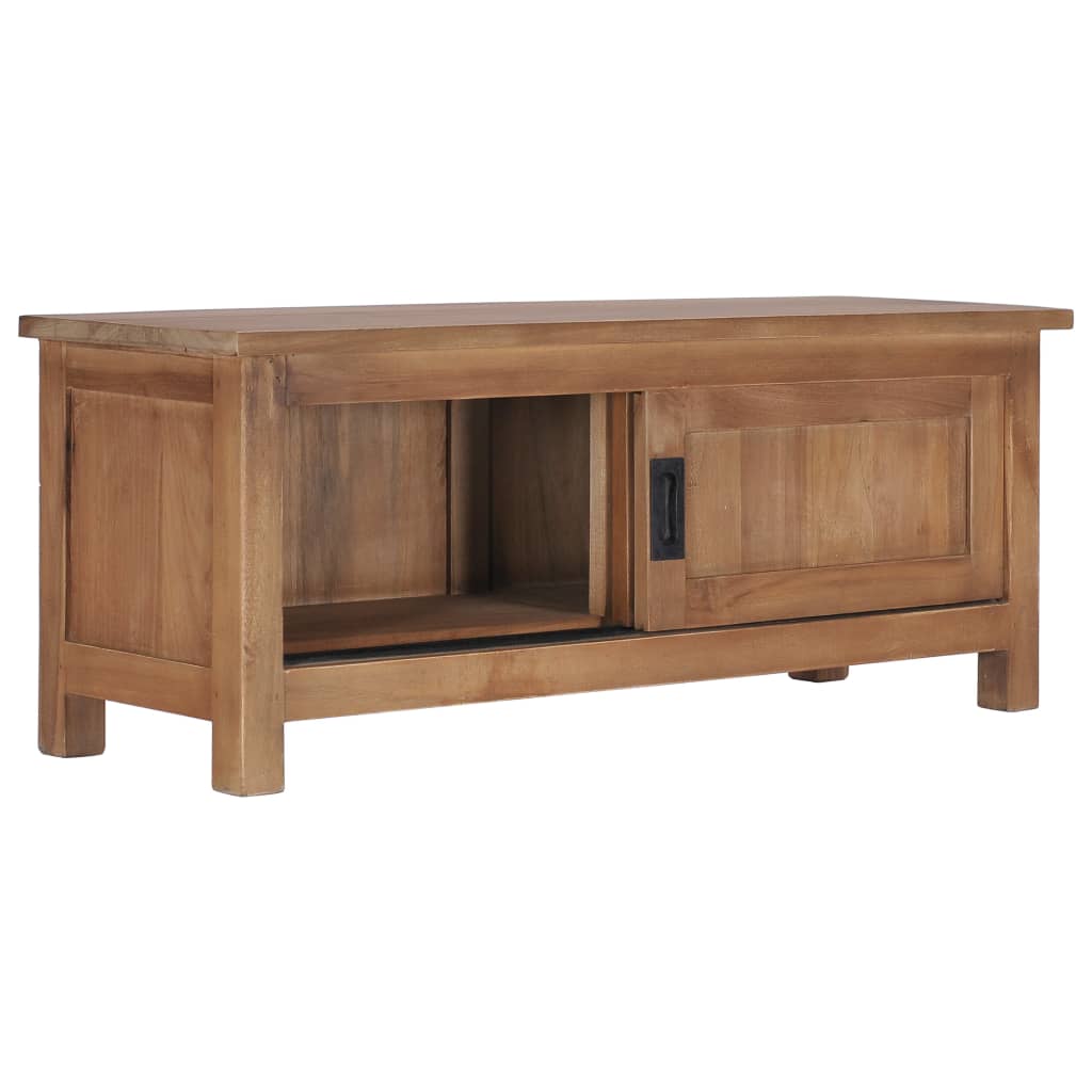 vidaXL TV Stand 35.4"x11.8"x13.8" Solid Wood Teak-1