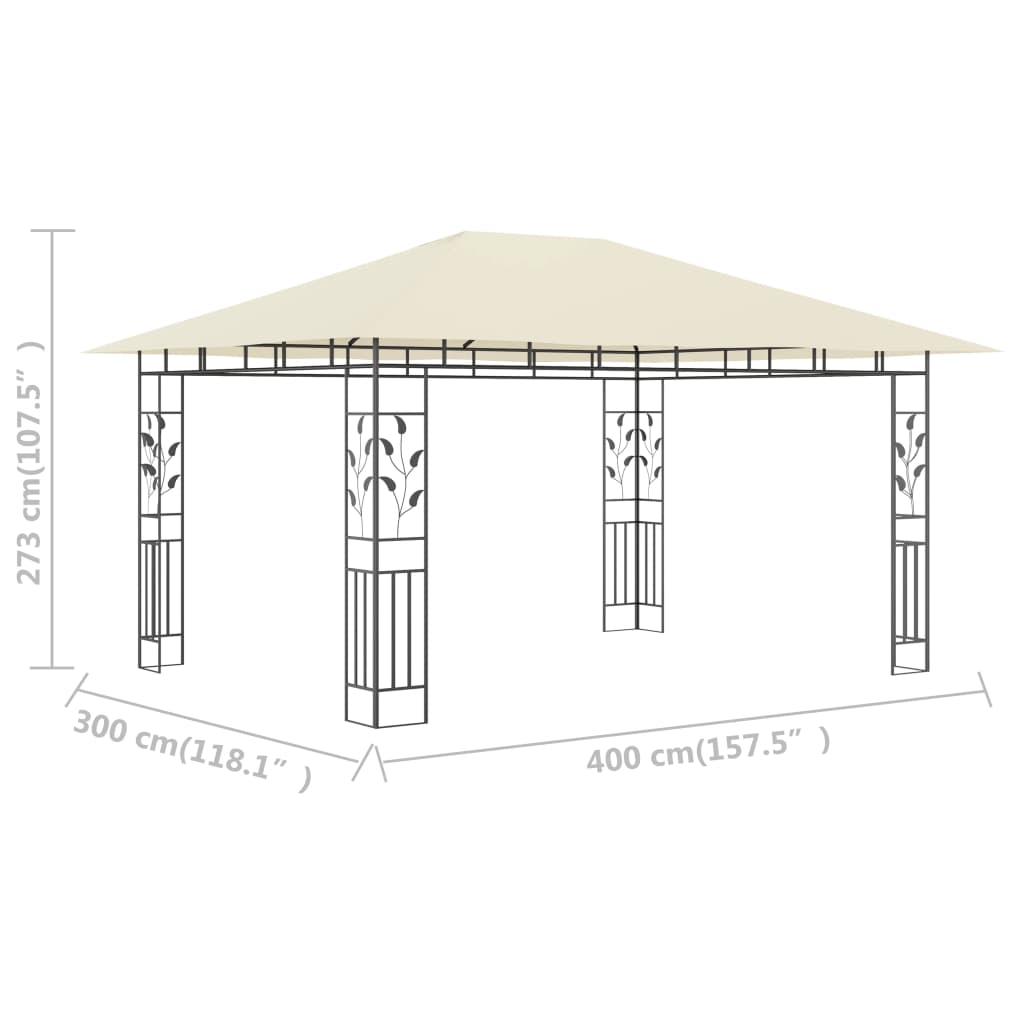 vidaXL Gazebo Outdoor Canopy Wedding Tent Patio Pavilion with Mosquito Net-1