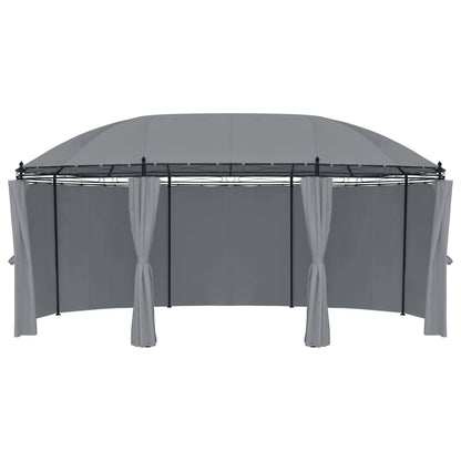 vidaXL Gazebo with Curtains 204.7"x137.4"x100.4" Anthracite-0