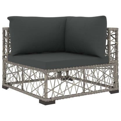 vidaXL 8 Piece Patio Lounge Set with Cushions Poly Rattan Gray-3