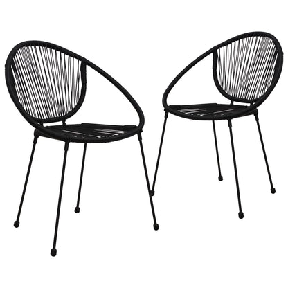 vidaXL Patio Chairs 2 pcs PVC Rattan Black-0