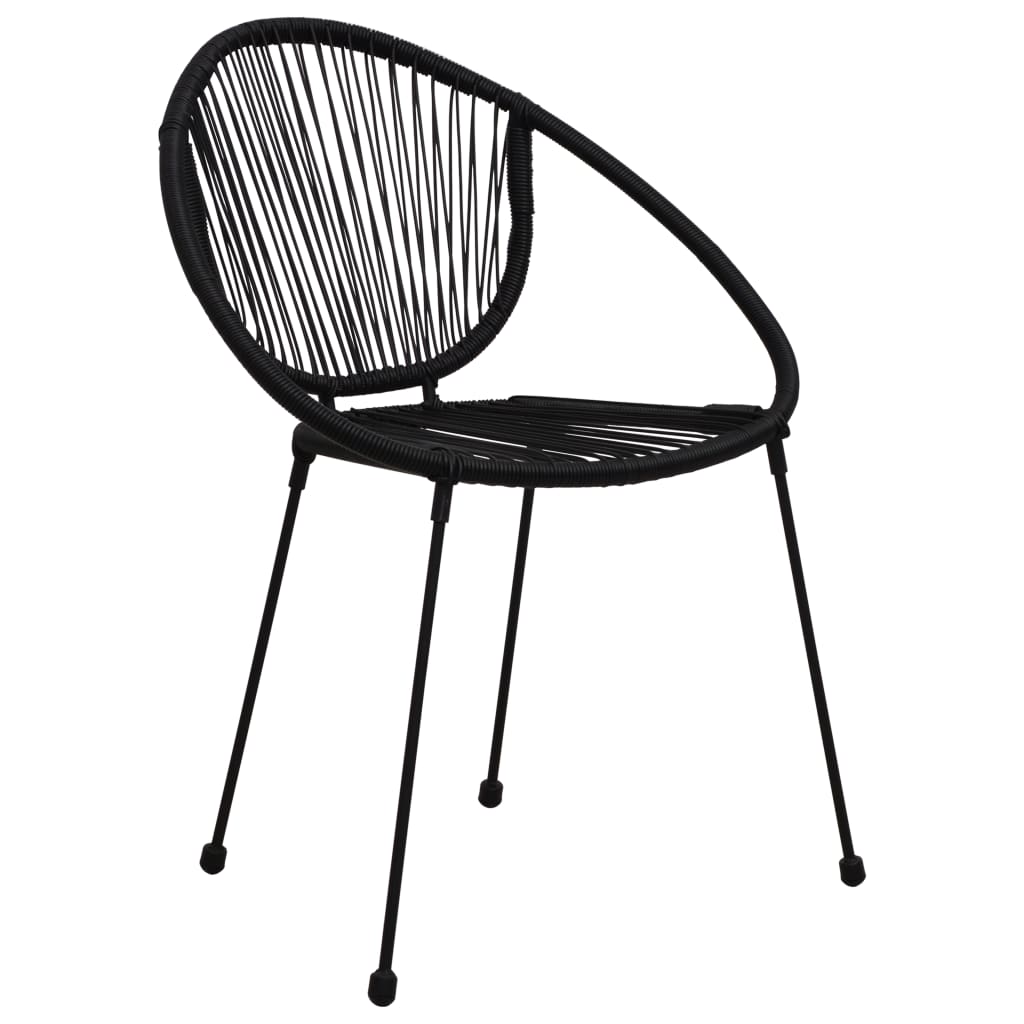 vidaXL Patio Chairs 2 pcs PVC Rattan Black-1