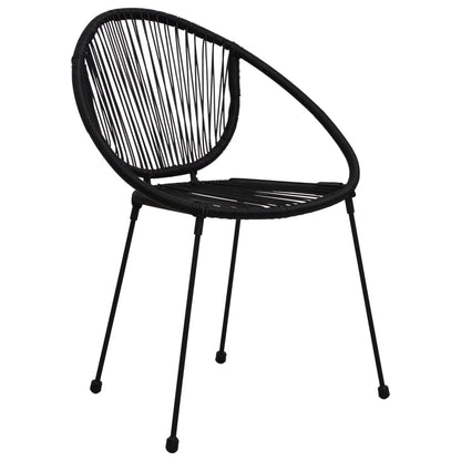 vidaXL Patio Chairs 2 pcs PVC Rattan Black-1
