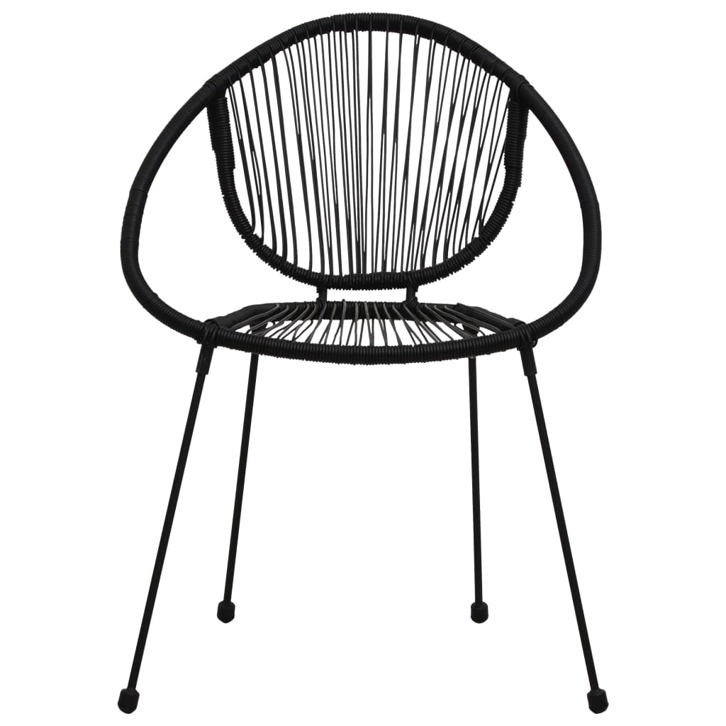 vidaXL Patio Chairs 2 pcs PVC Rattan Black-2