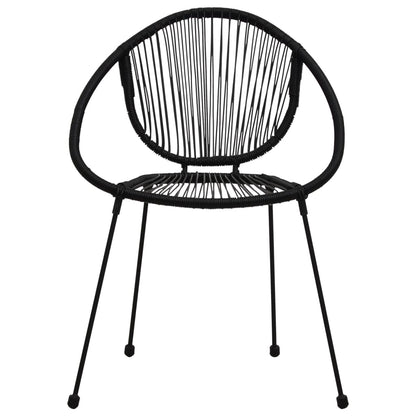 vidaXL Patio Chairs 2 pcs PVC Rattan Black-2