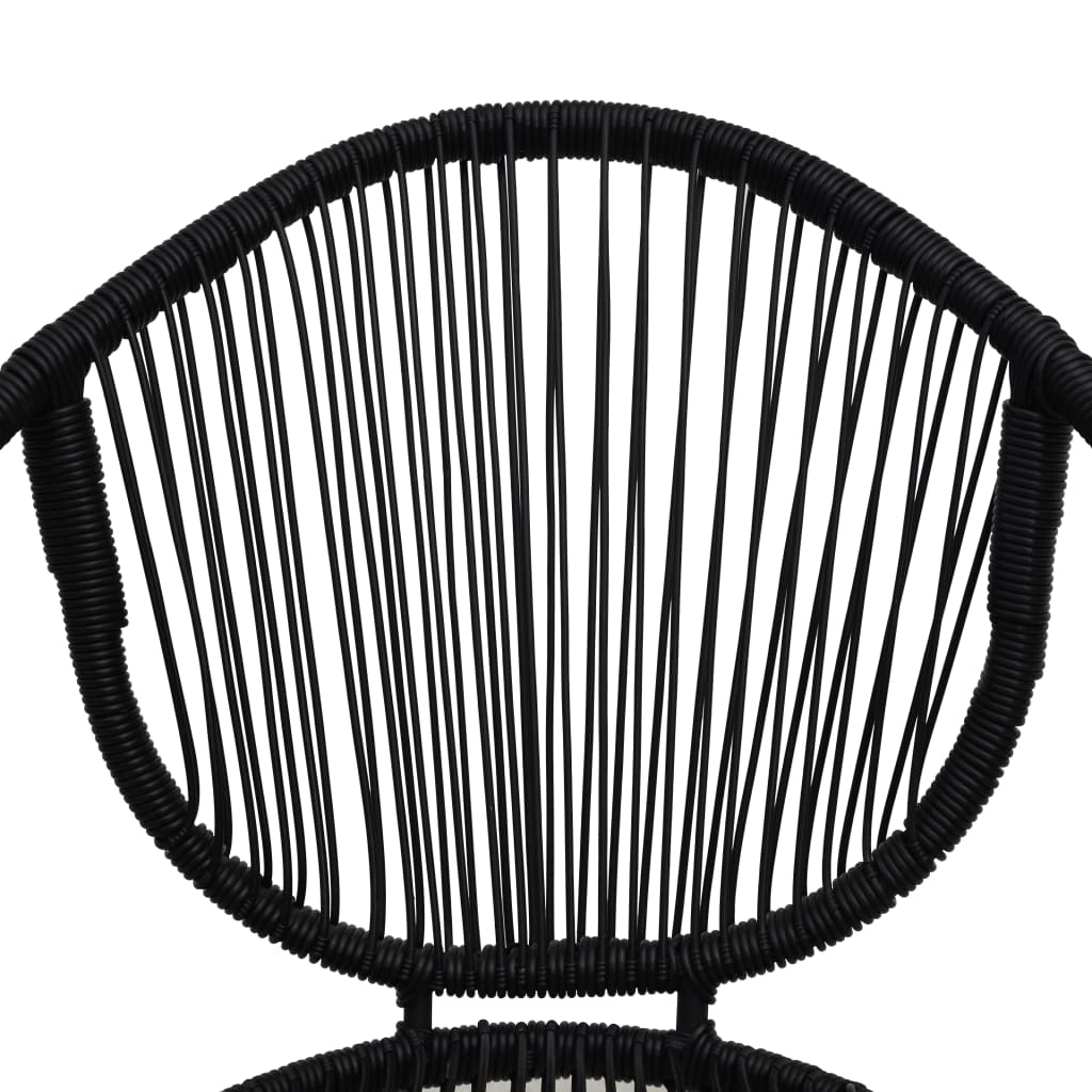 vidaXL Patio Chairs 2 pcs PVC Rattan Black-4