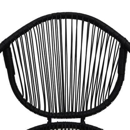 vidaXL Patio Chairs 2 pcs PVC Rattan Black-4