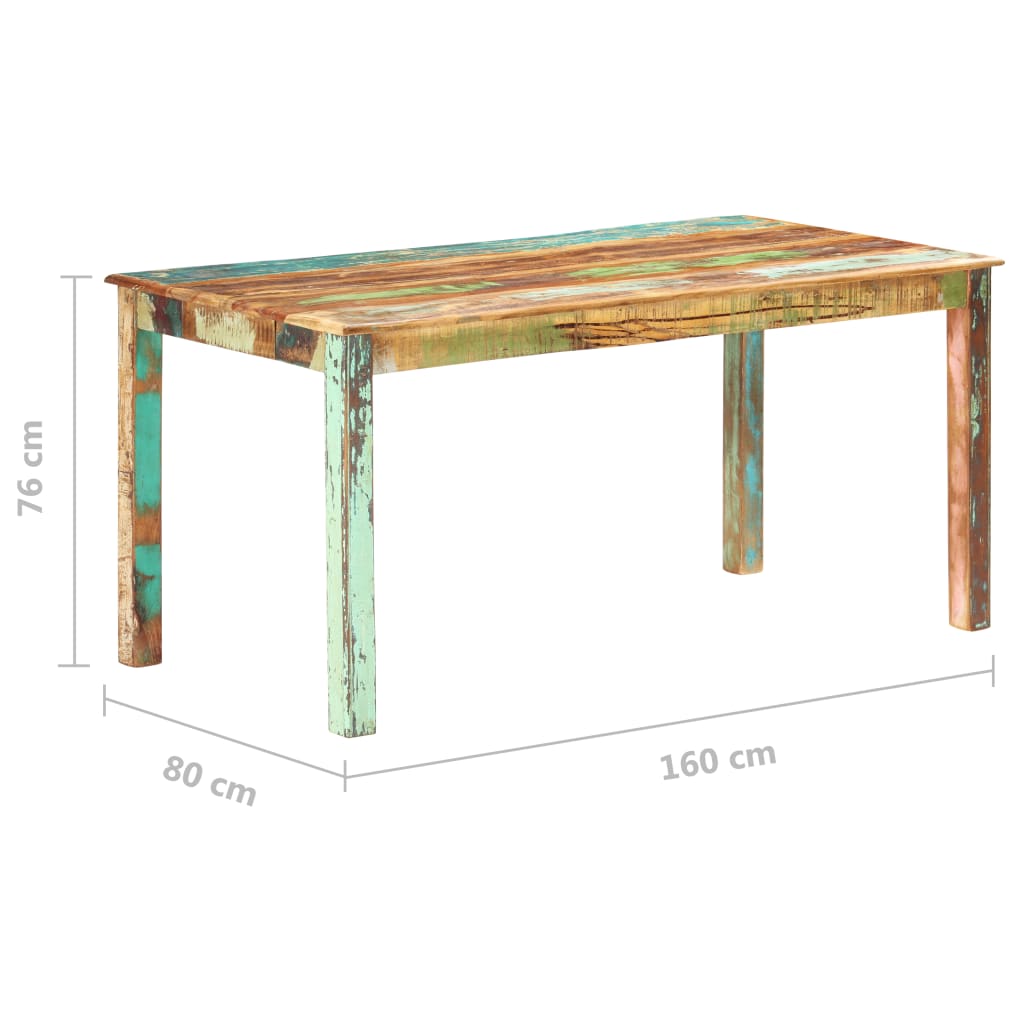vidaXL Dining Table Kitchen Table Home Dining Room Table Solid Reclaimed Wood-3