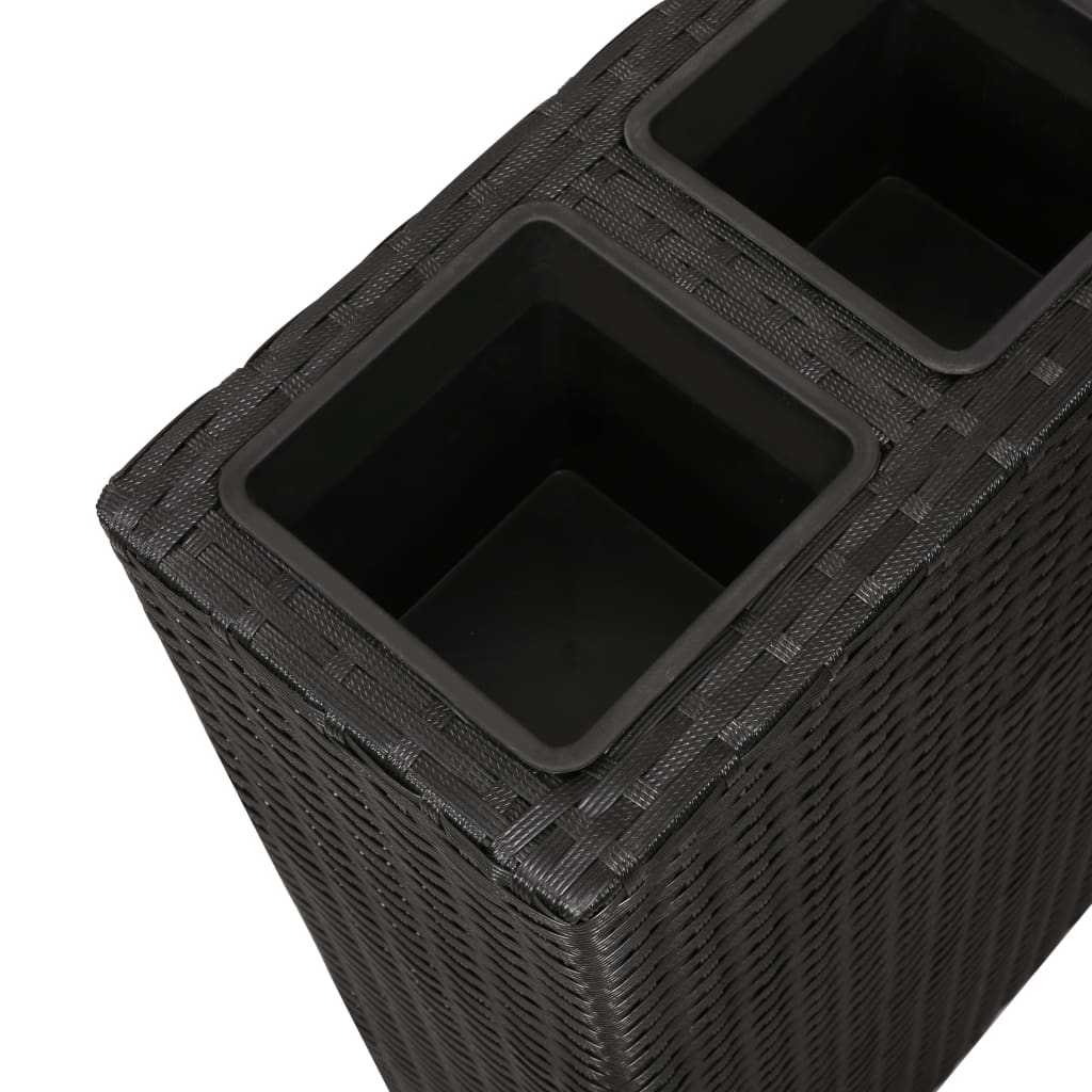 vidaXL Planter Patio Outdoor Flower Box with Removable Inner Pots Poly Rattan-1