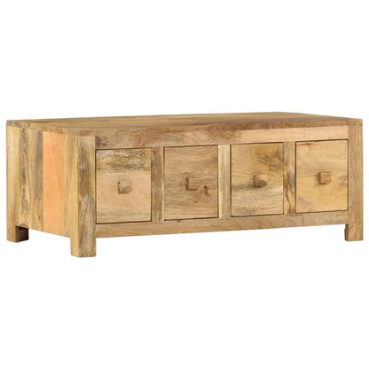 vidaXL Coffee Table with 4 Drawers 35.4"x19.7"x13.8" Solid Mango Wood-1