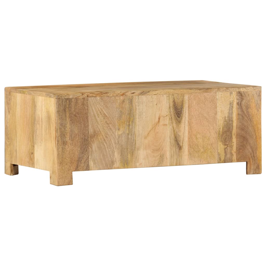 vidaXL Coffee Table with 4 Drawers 35.4"x19.7"x13.8" Solid Mango Wood-3