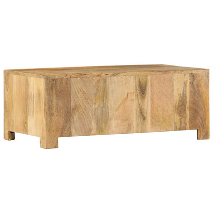 vidaXL Coffee Table with 4 Drawers 35.4"x19.7"x13.8" Solid Mango Wood-3