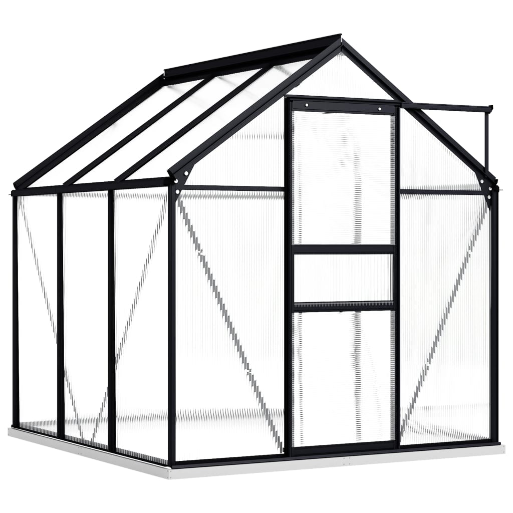 vidaXL Greenhouse Patio Outdoor Grow House with Base Frame Anthracite Aluminum-0