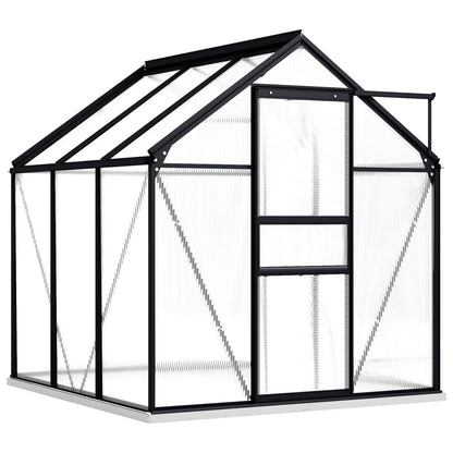 vidaXL Greenhouse Patio Outdoor Grow House with Base Frame Anthracite Aluminum-0