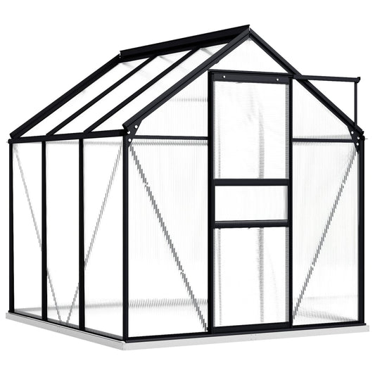 vidaXL Greenhouse Patio Outdoor Grow House with Base Frame Anthracite Aluminum-0