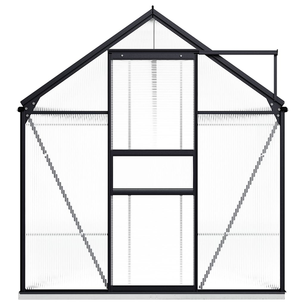 vidaXL Greenhouse Patio Outdoor Grow House with Base Frame Anthracite Aluminum-4