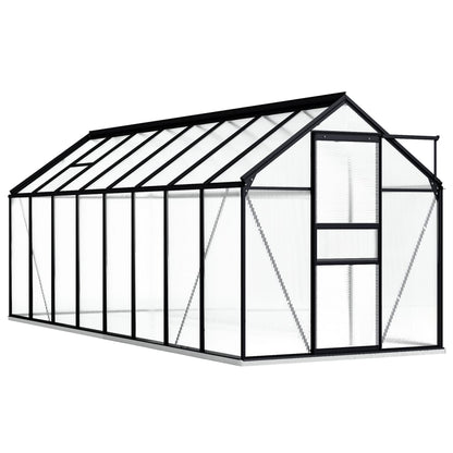 vidaXL Greenhouse Patio Outdoor Grow House with Base Frame Anthracite Aluminum-9