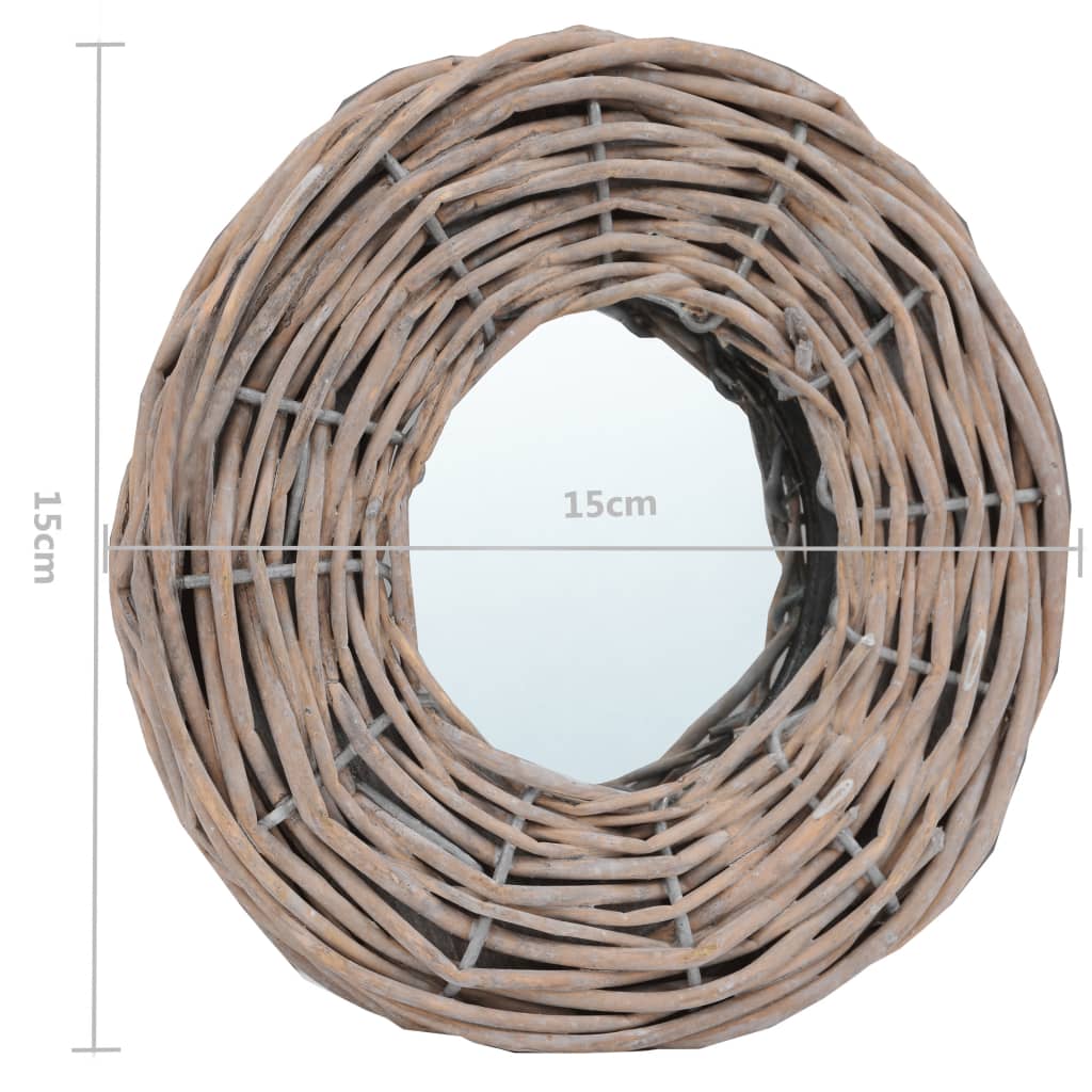 vidaXL Decorative Mirror Wall Mirror Bathroom Hallway Mirror Wicker Frame