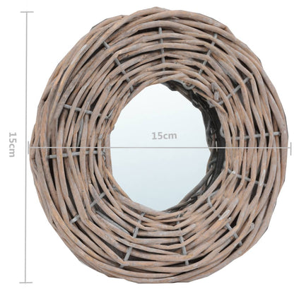 vidaXL Decorative Mirror Wall Mirror Bathroom Hallway Mirror Wicker Frame