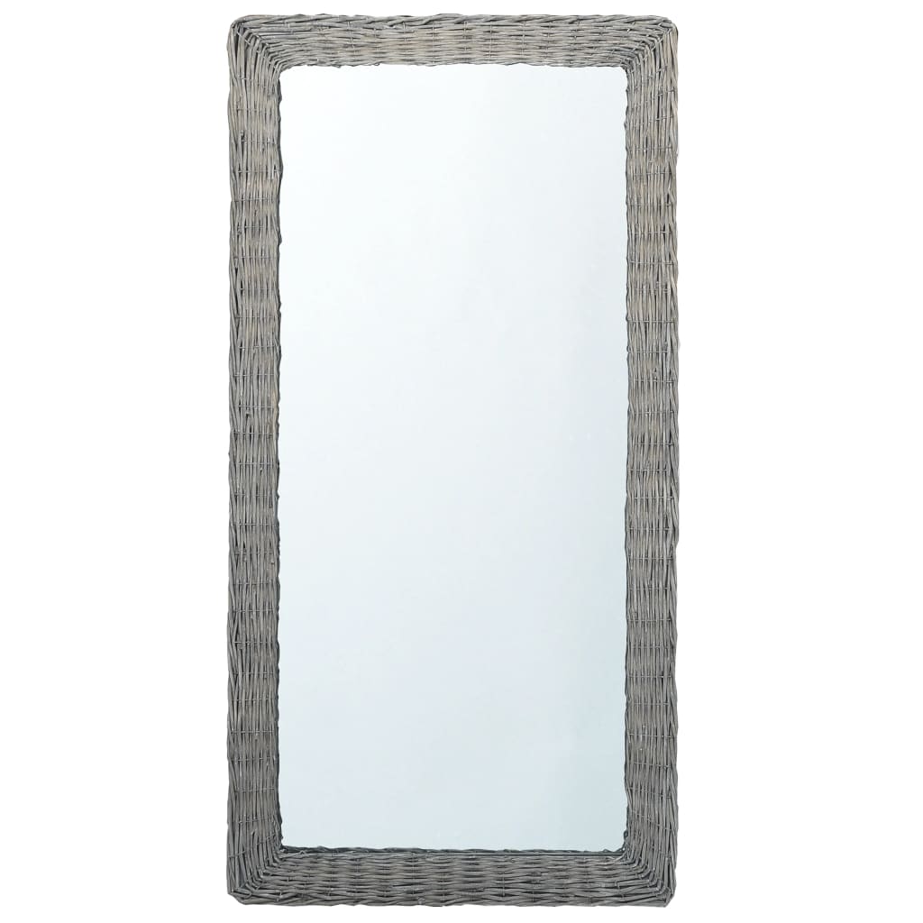 vidaXL Decorative Mirror Wall Mirror Bathroom Hallway Mirror Wicker Frame