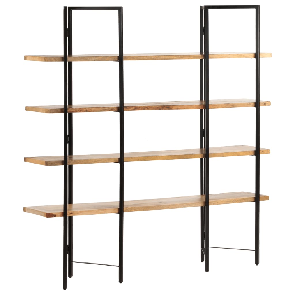 vidaXL Bookshelf 4-Tier Bookcase Book Rack Standing Shelves Solid Wood Mango-1