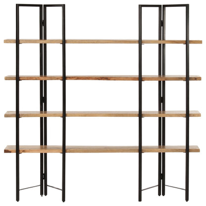 vidaXL Bookshelf 4-Tier Bookcase Book Rack Standing Shelves Solid Wood Mango-3
