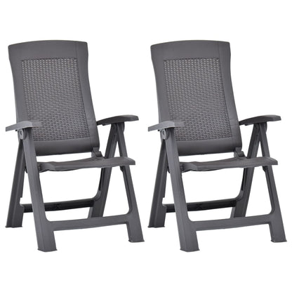 vidaXL Outdoor Recliner Chairs 2 Pcs Patio Reclining Lounge Chair Plastic-6