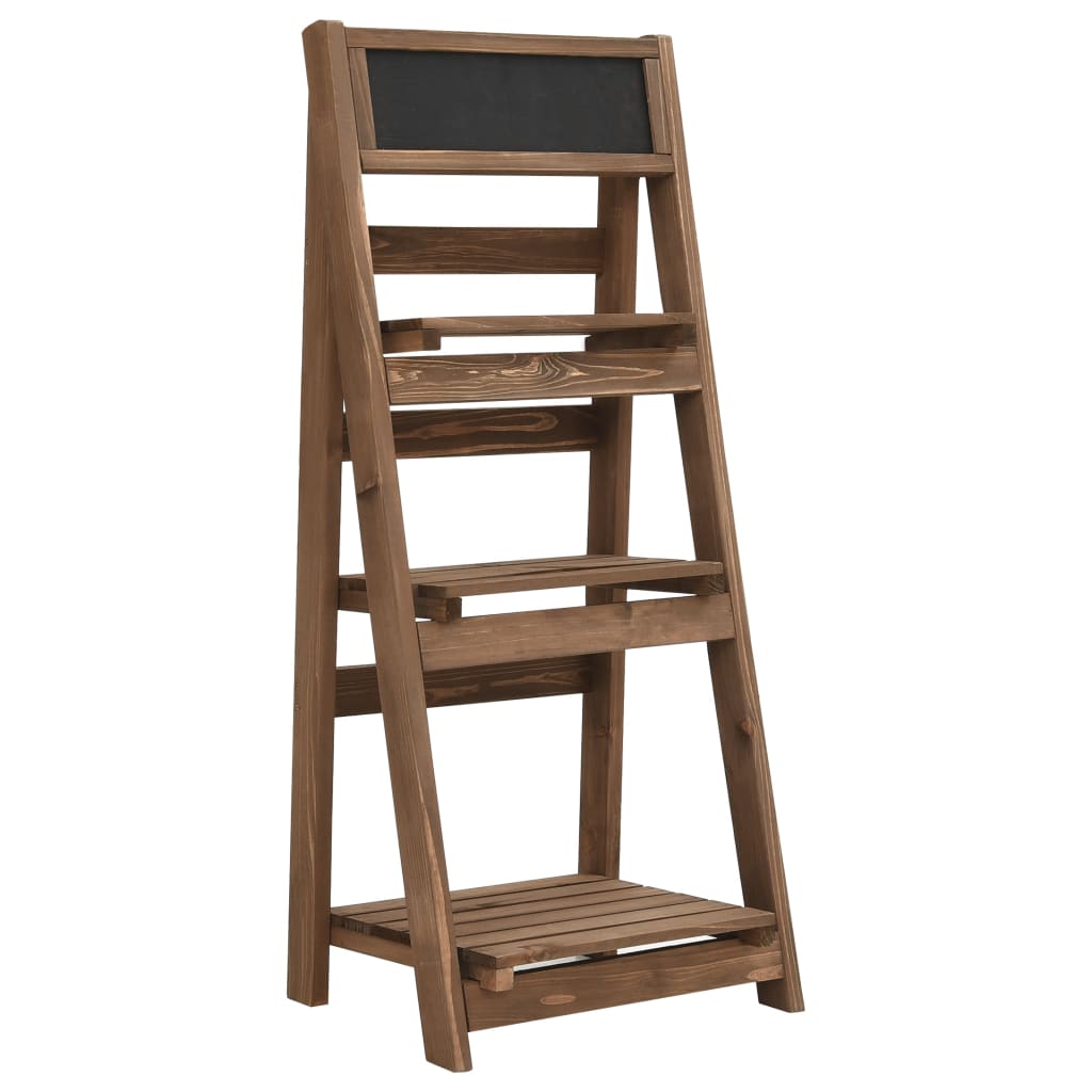vidaXL 3-Tier Plant Stand with Blackboard 15.7"x11.8"x35.4" Solid Fir Wood-0