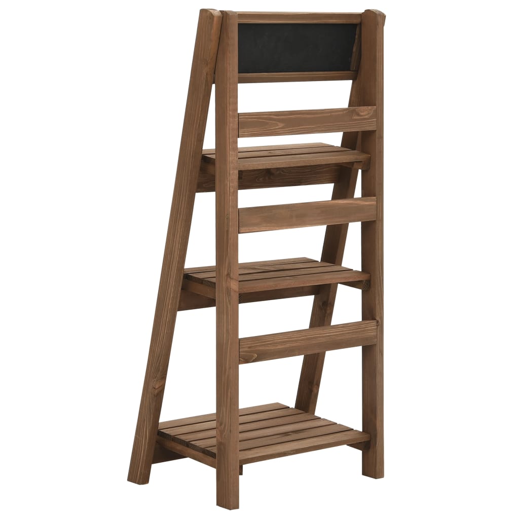 vidaXL 3-Tier Plant Stand with Blackboard 15.7"x11.8"x35.4" Solid Fir Wood-2