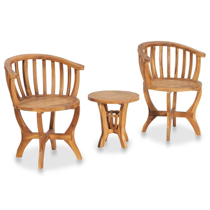 vidaXL 3 Piece Patio Bistro Set Solid Teak Wood-0