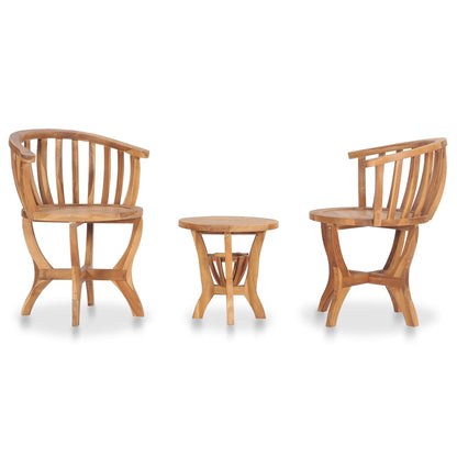 vidaXL 3 Piece Patio Bistro Set Solid Teak Wood-2