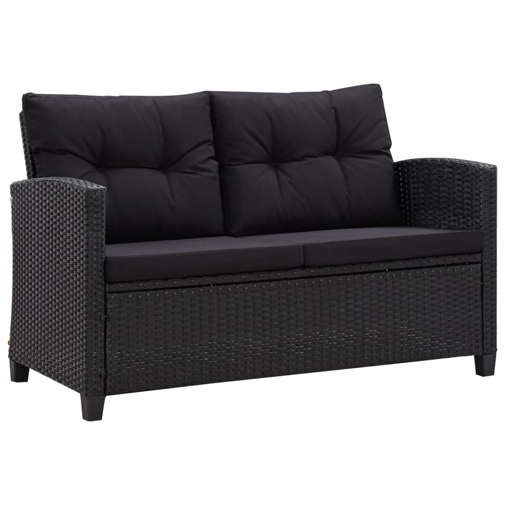 vidaXL Patio Sofa Outdoor Couch Patio Wicker Furniture with Cushions PE Rattan-1