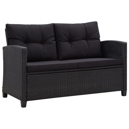 vidaXL Patio Sofa Outdoor Couch Patio Wicker Furniture with Cushions PE Rattan-1