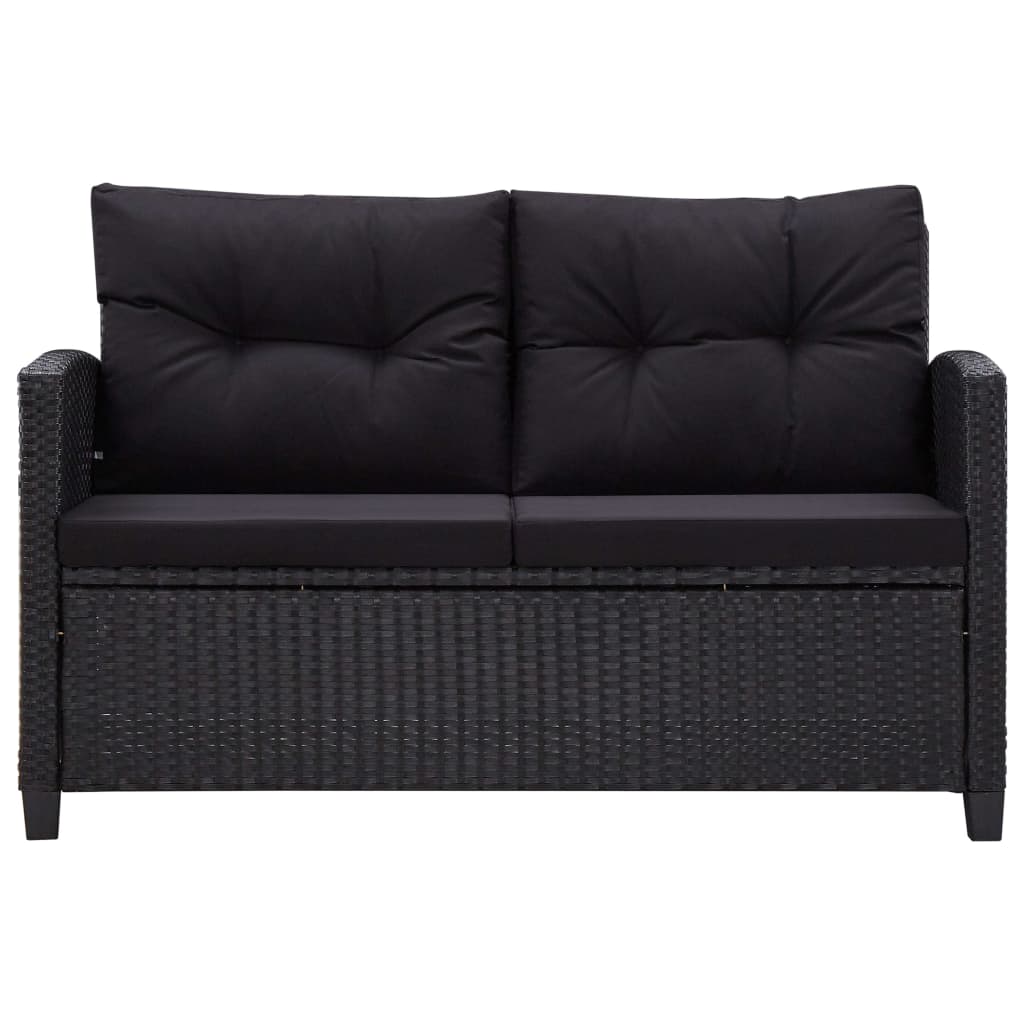vidaXL Patio Sofa Outdoor Couch Patio Wicker Furniture with Cushions PE Rattan-3
