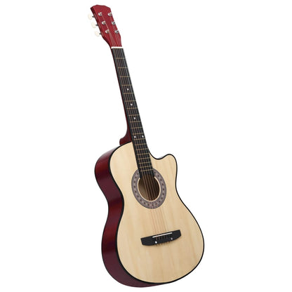 vidaXL Guitar Beginner Cutaway Guitar Acoustic Guitar with 6 Strings Basswood-0