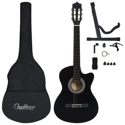 vidaXL Guitar Set Cutaway Guitars Acoustic Guitar 12 Piece with 6 Strings-2