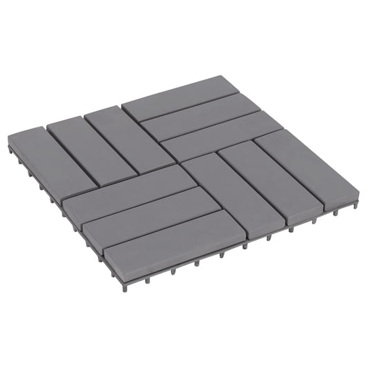 vidaXL Decking Tiles 30 pcs Gray Wash 11.8"x11.8" Solid Acacia Wood-0
