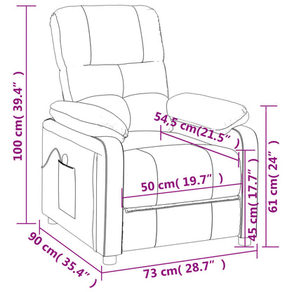 vidaXL Massage Chair Leisure Adjustable Chair for Home Theater Cinema Fabric-2