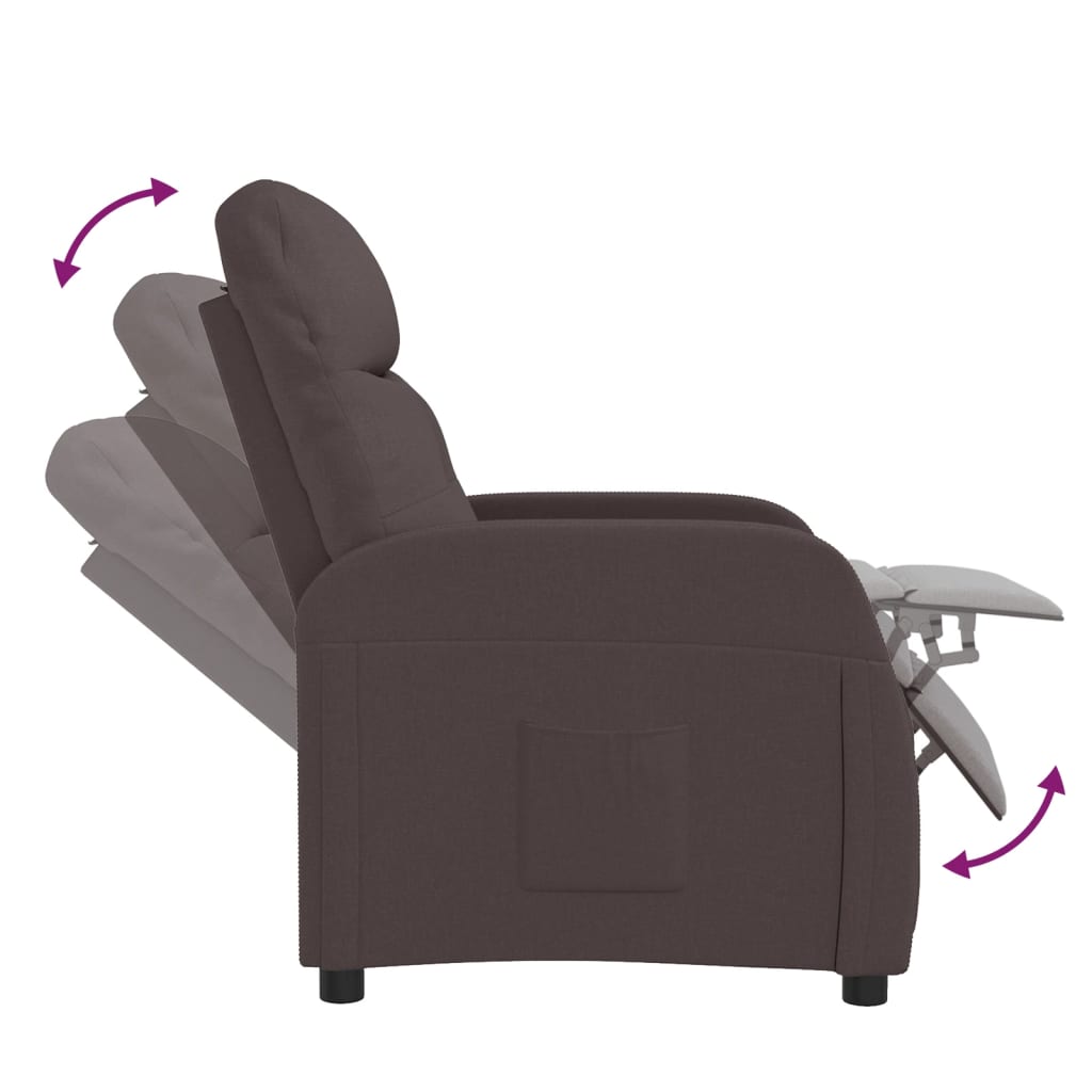 vidaXL Recliner Leisure Adjustable Cozy Chair for Home Theater Cinema Fabric-4