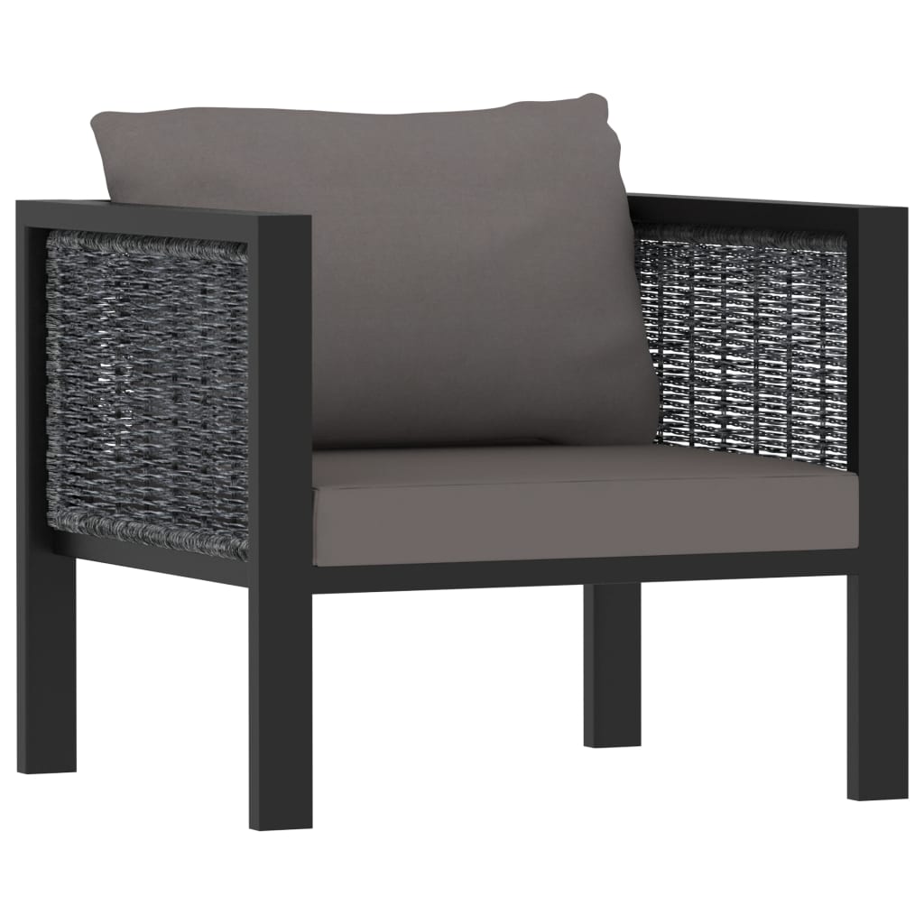 vidaXL 8 Piece Patio Lounge Set with Cushions Poly Rattan Anthracite-4
