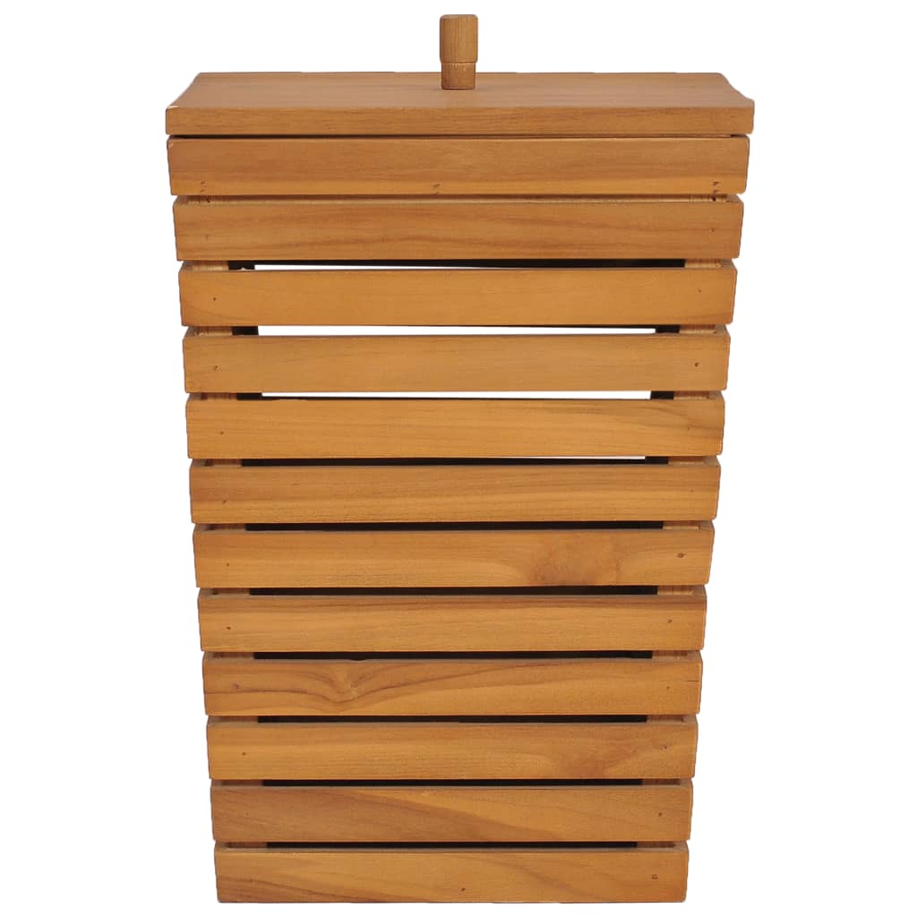 vidaXL Laundry Basket 11.8"x11.8"x17.7" Solid Teak Wood-1