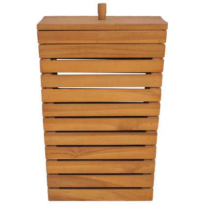 vidaXL Laundry Basket 11.8"x11.8"x17.7" Solid Teak Wood-1