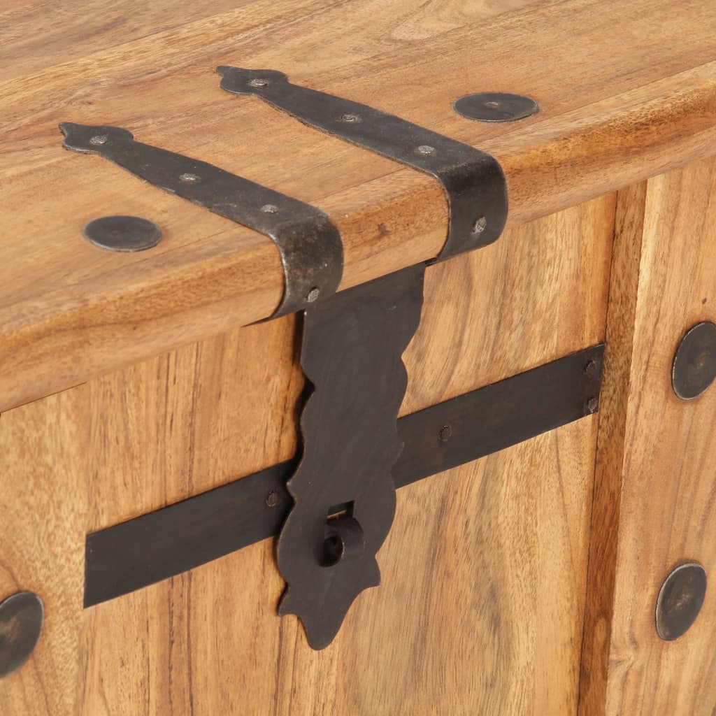 vidaXL Chest Storage Box Trunk Bench Hall Cabinet Furniture Solid Wood Acacia-2