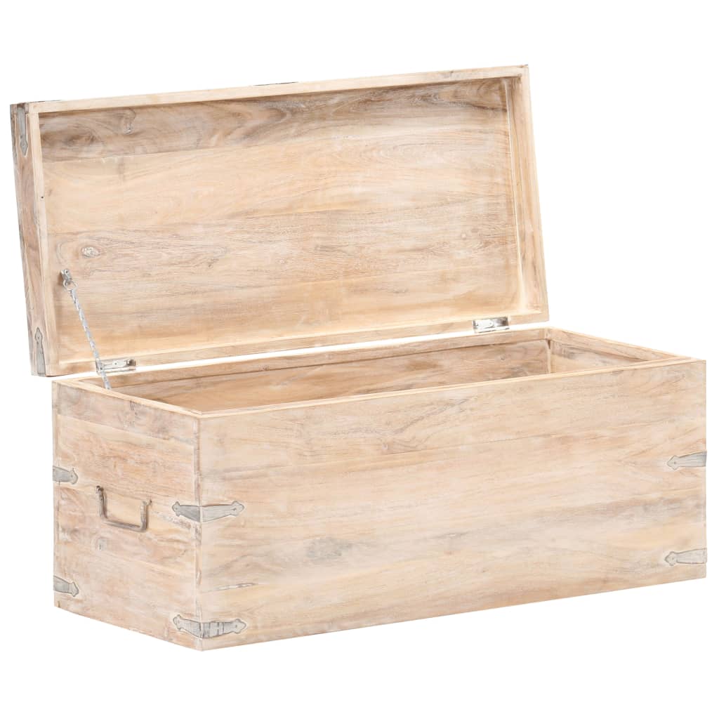 vidaXL Chest Bench Hall Wooden Cabinet Storage Box Trunk Solid Wood Acacia-3