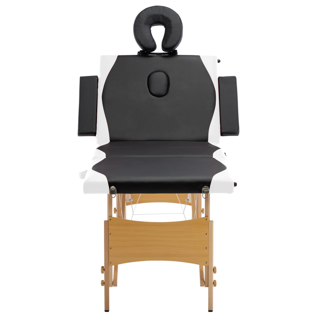 vidaXL Massage Table Foldable Massage Bed Salon Therapy Table 4 Zones Wood-3