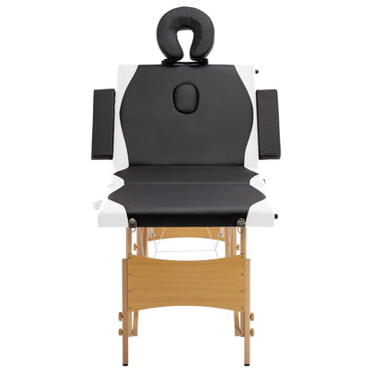 vidaXL Massage Table Foldable Massage Bed Salon Therapy Table 4 Zones Wood-3
