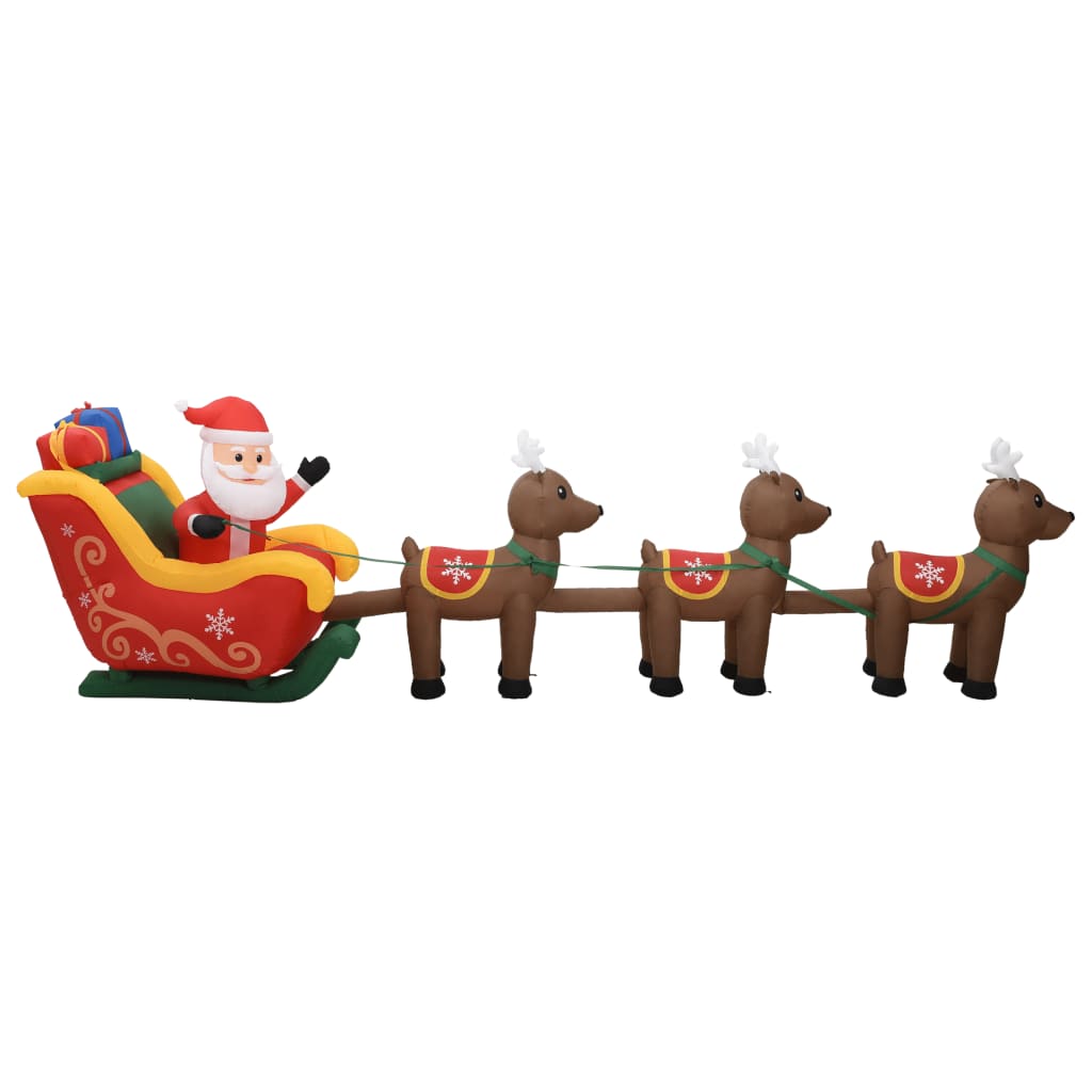 vidaXL Christmas Inflatable Santa and Reindeer Decoration LED 192.9"-2