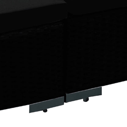 vidaXL 8 Piece Patio Lounge Set with Cushions Poly Rattan Black-4